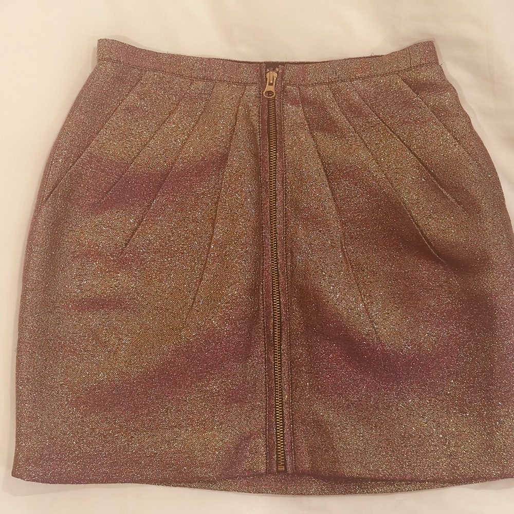 Elegant Glitter Mini Skirt in Shimmering Purple and Gold